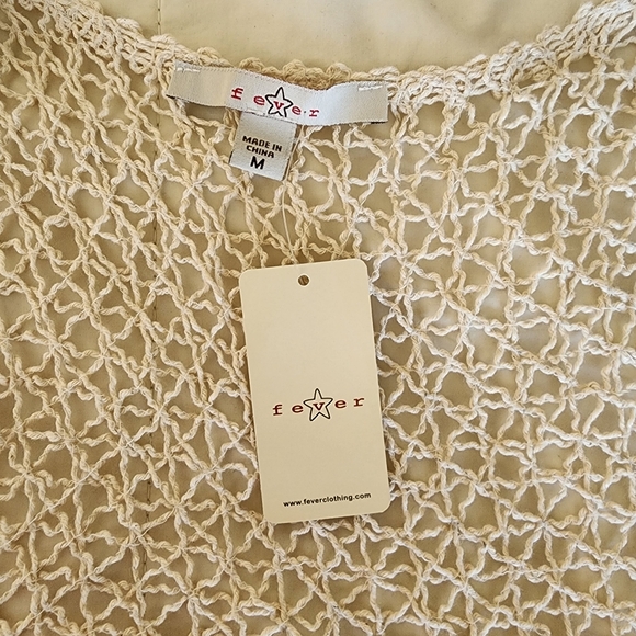 Fever vintage cream crochet lace vest. Size M nwt - Picture 3 of 9